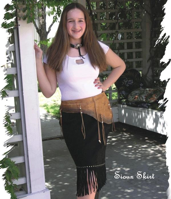 (image for) Sioux Suede Skirt with Contrast Leather Belt